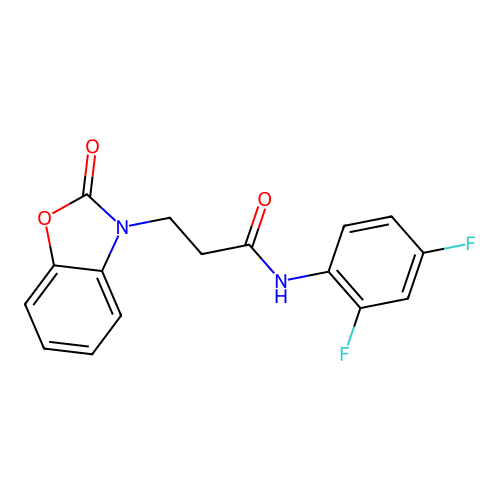N-(2,4-difluorophenyl)-3-(2-oxo-1,3-benzoxazol-3(2H)-yl)propanamide structure