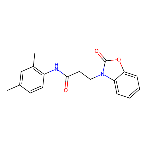 N-(2,4-dimethylphenyl)-3-(2-oxo-1,3-benzoxazol-3(2H)-yl)propanamide structure