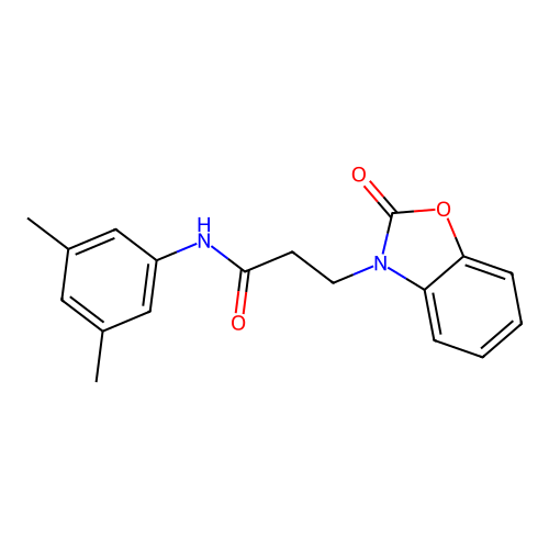 N-(3,5-dimethylphenyl)-3-(2-oxo-1,3-benzoxazol-3-yl)propanamide structure