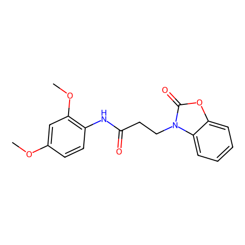 N-(2,4-dimethoxyphenyl)-3-(2-oxo-1,3-benzoxazol-3-yl)propanamide structure