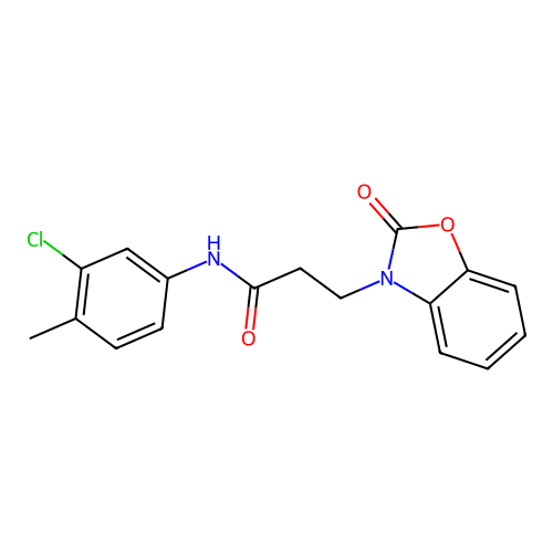 N-(3-chloro-4-methylphenyl)-3-(2-oxo-1,3-benzoxazol-3-yl)propanamide structure