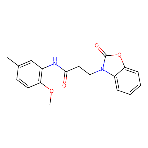 N-(2-methoxy-5-methylphenyl)-3-(2-oxobenzo[d]oxazol-3(2H)-yl)propanamide structure