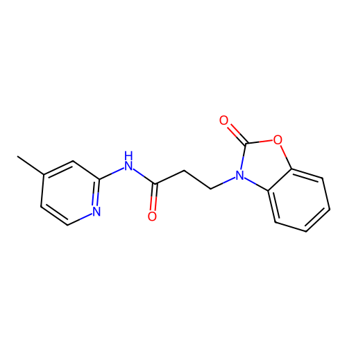 N-(4-methylpyridin-2-yl)-3-(2-oxo-1,3-benzoxazol-3-yl)propanamide structure
