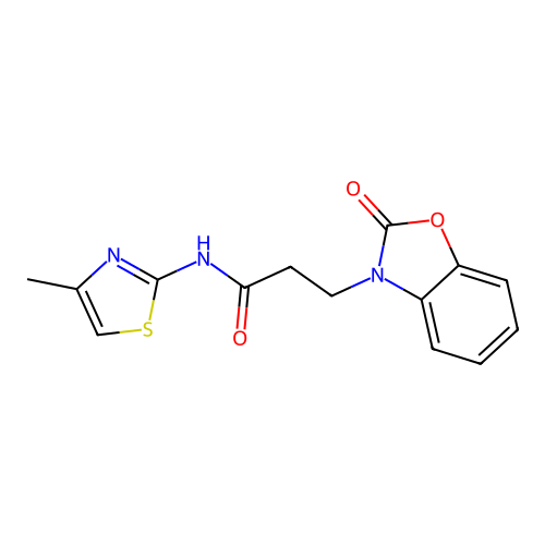 N-(4-methyl-1,3-thiazol-2-yl)-3-(2-oxo-1,3-benzoxazol-3(2H)-yl)propanamide structure