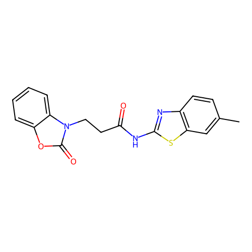 N-(6-methyl-1,3-benzothiazol-2-yl)-3-(2-oxo-1,3-benzoxazol-3(2H)-yl)propanamide structure