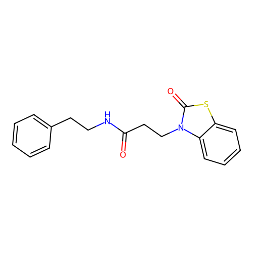 3-(2-oxo-1,3-benzothiazol-3(2H)-yl)-N-(2-phenylethyl)propanamide structure