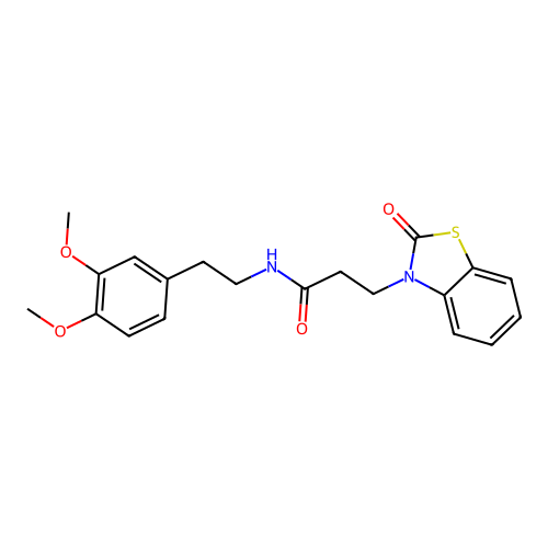 N-[2-(3,4-dimethoxyphenyl)ethyl]-3-(2-oxo-1,3-benzothiazol-3(2H)-yl)propanamide structure