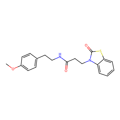 N-[2-(4-methoxyphenyl)ethyl]-3-(2-oxo(3-hydrobenzothiazol-3-yl))propanamide structure