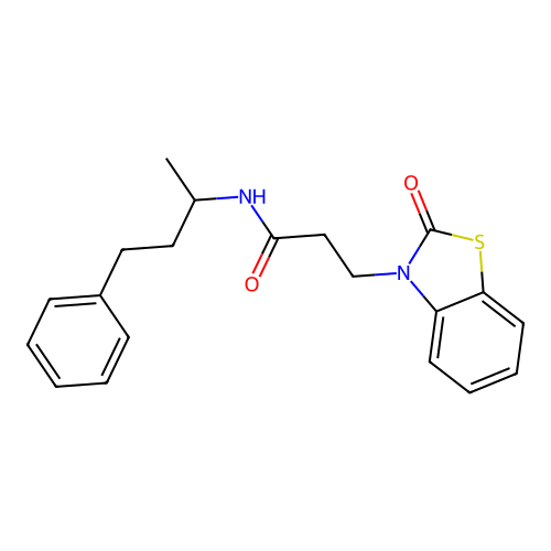 3-(2-oxo-1,3-benzothiazol-3-yl)-N-(4-phenylbutan-2-yl)propanamide structure