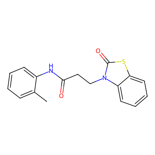 N-(2-methylphenyl)-3-(2-oxo-1,3-benzothiazol-3(2H)-yl)propanamide structure