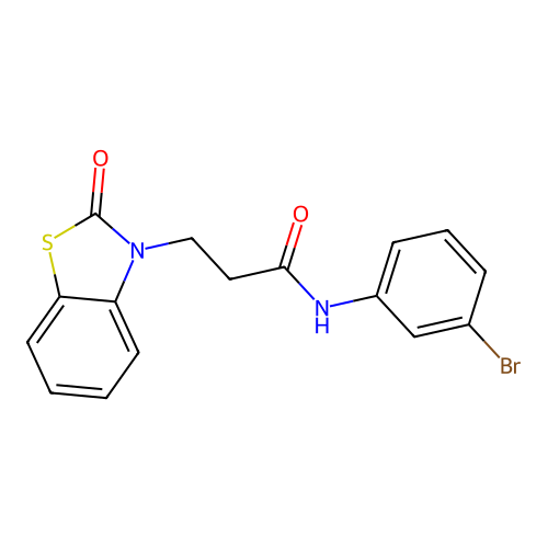 N-(3-bromophenyl)-3-(2-oxo-2,3-dihydro-1,3-benzothiazol-3-yl)propanamide structure