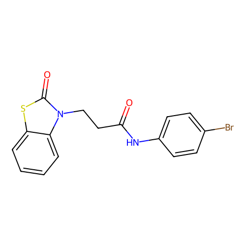 N-(4-bromophenyl)-3-(2-oxo-1,3-benzothiazol-3(2H)-yl)propanamide structure