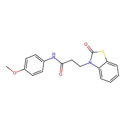 N-(4-methoxyphenyl)-3-(2-oxo-1,3-benzothiazol-3(2H)-yl)propanamide structure