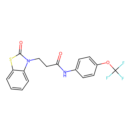 3-(2-oxo-1,3-benzothiazol-3-yl)-N-[4-(trifluoromethoxy)phenyl]propanamide structure