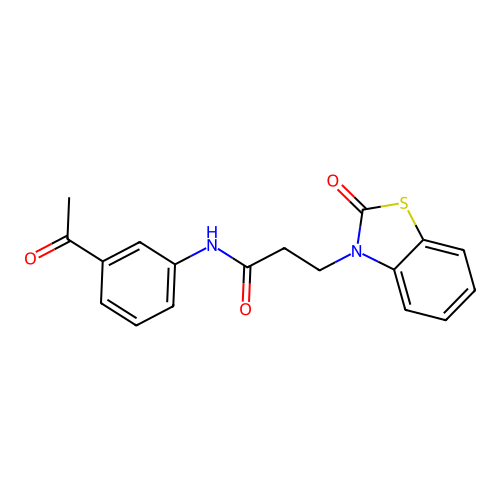 N-(3-acetylphenyl)-3-(2-oxo-1,3-benzothiazol-3-yl)propanamide structure