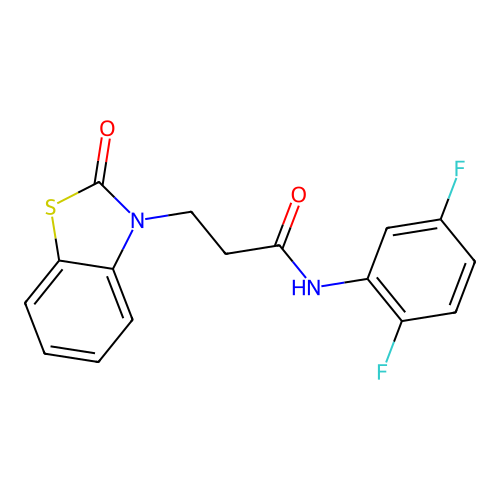 N-(2,5-difluorophenyl)-3-(2-oxo-1,3-benzothiazol-3-yl)propanamide structure