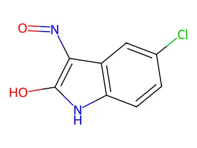 5-Chloro-1H-indole-2,3-dione 3-oxime structure