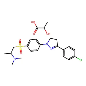 Propanoic acid, 2-hydroxy-, compd. with 1-[[4-[3-(4-chlorophenyl)-4,5-dihydro-1H-pyrazol-1-yl]phenyl]sulfonyl]-N,N-dimethyl-2-propanamine (1:1) structure