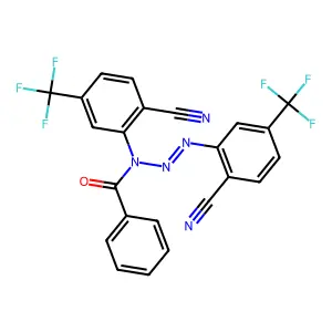 Benzonitrile, 2,2'-(3-benzoyl-1-triazene-1,3-diyl)bis(4-(trifluoromethyl)- structure