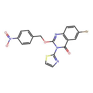 4(3H)-Quinazolinone, 6-bromo-2-((4-nitrophenyl)methoxy)-3-(2-thiazolyl)- structure