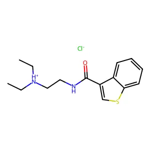 Benzo(b)thiophene-3-carboxamide, N-(2-(diethylamino)ethyl)-, monohydrochloride structure