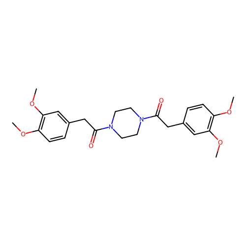 1,1'-piperazine-1,4-diylbis[2-(3,4-dimethoxyphenyl)ethanone] structure