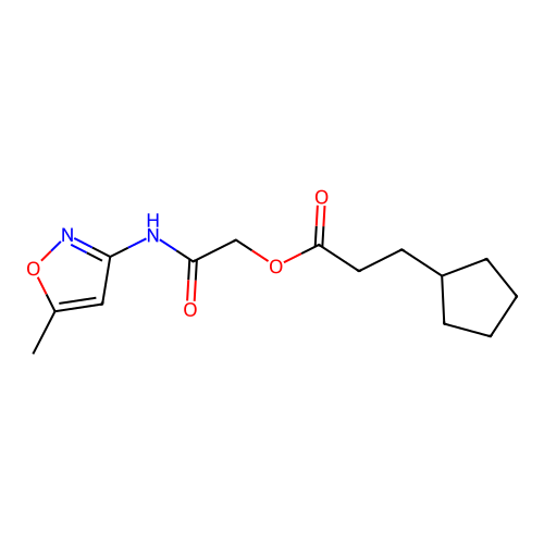 [(5-Methyl-1,2-oxazol-3-yl)carbamoyl]methyl 3-cyclopentylpropanoate structure