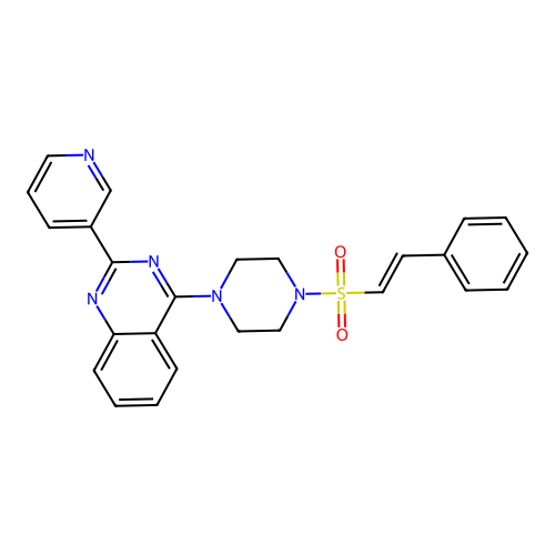 4-[4-(2-Phenylethenesulfonyl)piperazin-1-yl]-2-(pyridin-3-yl)quinazoline structure