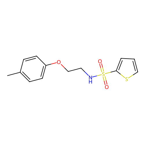 N-[2-(4-methylphenoxy)ethyl]thiophene-2-sulfonamide structure