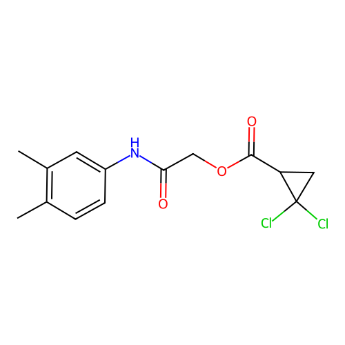 [2-(3,4-Dimethylanilino)-2-oxoethyl] 2,2-dichlorocyclopropane-1-carboxylate structure