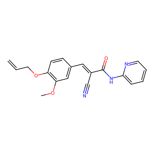 2-cyano-3-[3-methoxy-4-(prop-2-en-1-yloxy)phenyl]-N-(pyridin-2-yl)prop-2-enamide structure