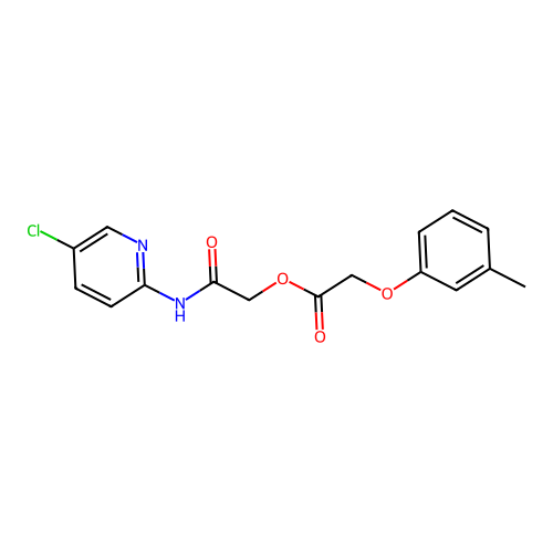 [2-[(5-Chloropyridin-2-yl)amino]-2-oxoethyl] 2-(3-methylphenoxy)acetate structure