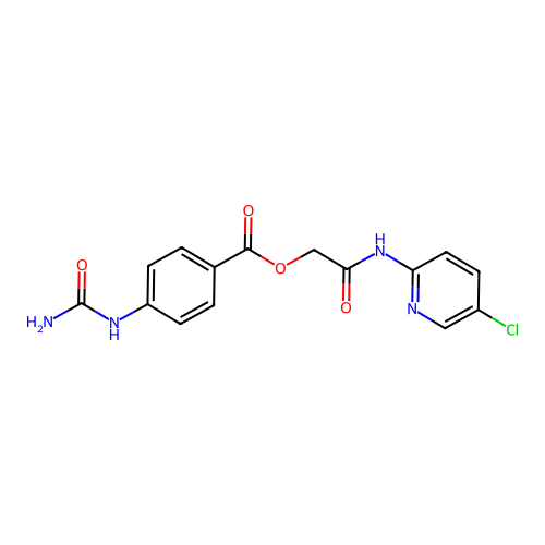 [2-[(5-Chloropyridin-2-yl)amino]-2-oxoethyl] 4-(carbamoylamino)benzoate structure