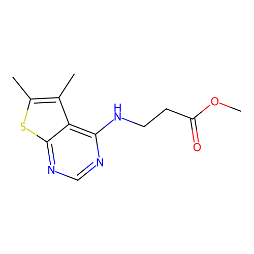 Methyl 3-((5,6-dimethylthieno[2,3-d]pyrimidin-4-yl)amino)propanoate structure