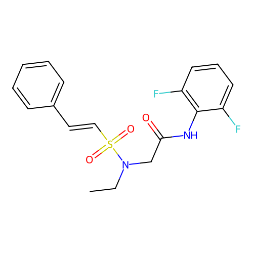 N-(2,6-difluorophenyl)-2-(N-ethyl-2-phenylethenesulfonamido)acetamide structure