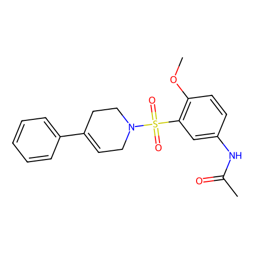 N-[4-methoxy-3-[(4-phenyl-3,6-dihydro-2H-pyridin-1-yl)sulfonyl]phenyl]acetamide structure