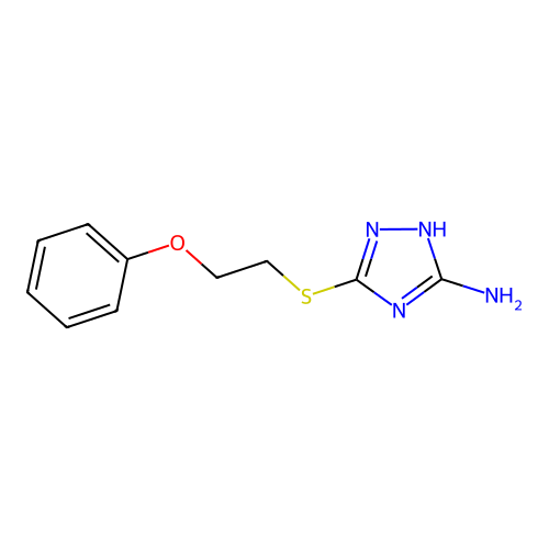 5-[(2-phenoxyethyl)sulfanyl]-4H-1,2,4-triazol-3-amine structure