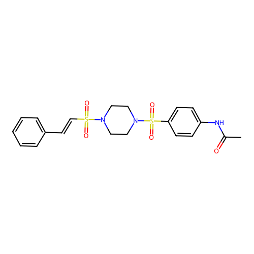 N-(4-{[4-(2-phenylethenesulfonyl)piperazin-1-yl]sulfonyl}phenyl)acetamide structure