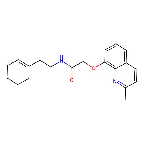 N-[2-(cyclohexen-1-yl)ethyl]-2-(2-methylquinolin-8-yl)oxyacetamide structure