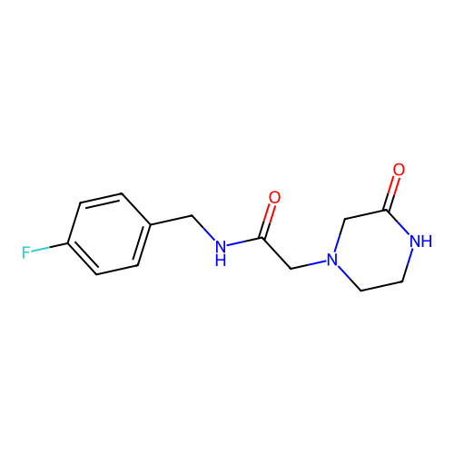 N-[(4-fluorophenyl)methyl]-2-(3-oxopiperazin-1-yl)acetamide structure