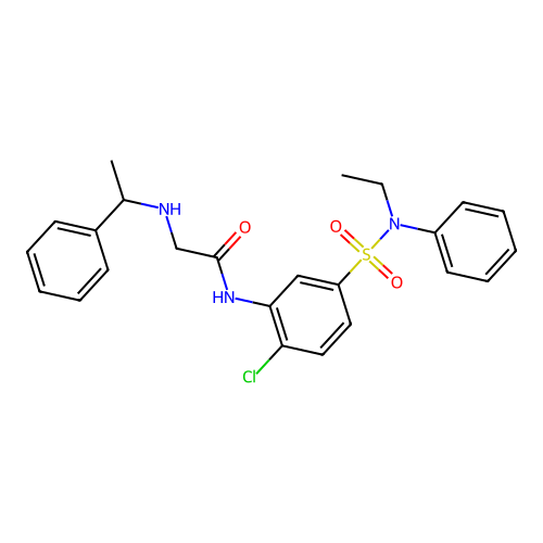 N-[2-chloro-5-[ethyl(phenyl)sulfamoyl]phenyl]-2-(1-phenylethylamino)acetamide structure