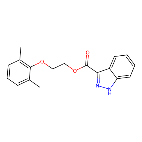 2-(2,6-dimethylphenoxy)ethyl 1H-indazole-3-carboxylate structure