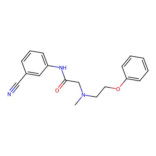 N-(3-cyanophenyl)-2-[methyl(2-phenoxyethyl)amino]acetamide structure