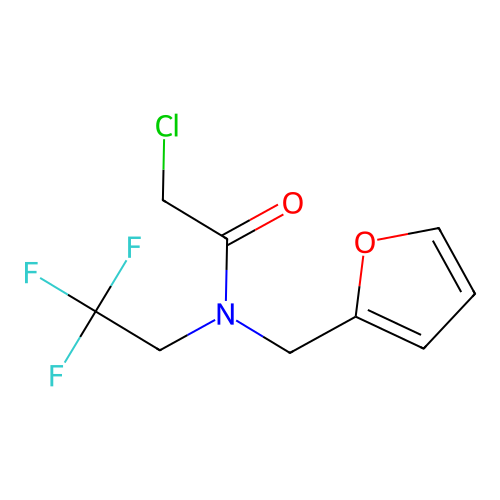 2-Chloro-N-(2-furanylmethyl)-N-(2,2,2-trifluoroethyl)acetamide structure