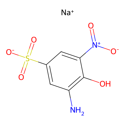 Sodium 3-amino-4-hydroxy-5-nitrobenzenesulphonate structure
