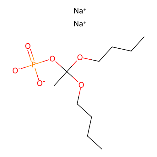 Disodium;1,1-dibutoxyethyl phosphate structure