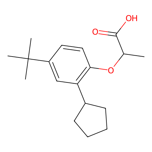 2-(2-Cyclopentyl-4-(1,1-dimethylethyl)phenoxy)propionic acid structure