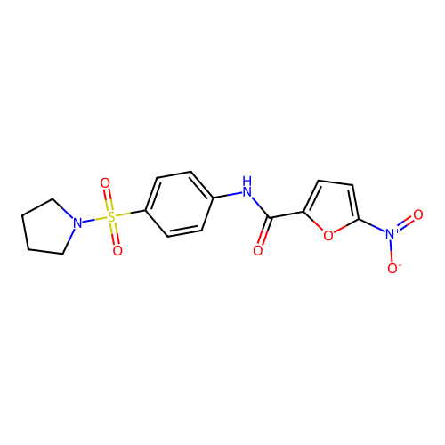 5-nitro-N-[4-(pyrrolidine-1-sulfonyl)phenyl]furan-2-carboxamide structure