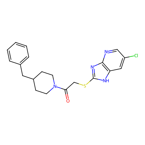 1-(4-benzylpiperidin-1-yl)-2-[(6-chloro-1H-imidazo[4,5-b]pyridin-2-yl)sulfanyl]ethanone structure