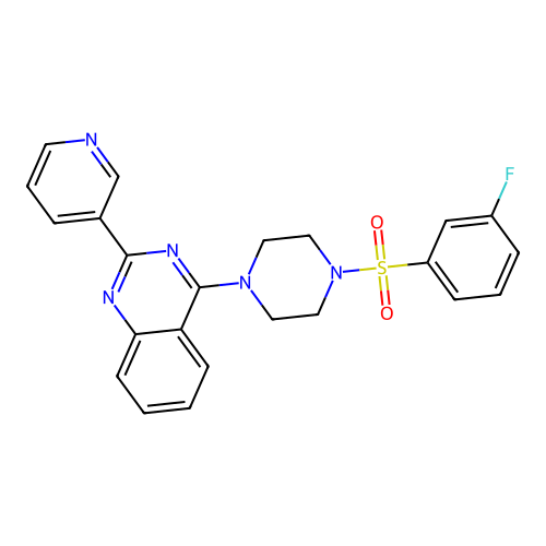 4-[4-(3-Fluorophenyl)sulfonylpiperazin-1-yl]-2-pyridin-3-ylquinazoline structure